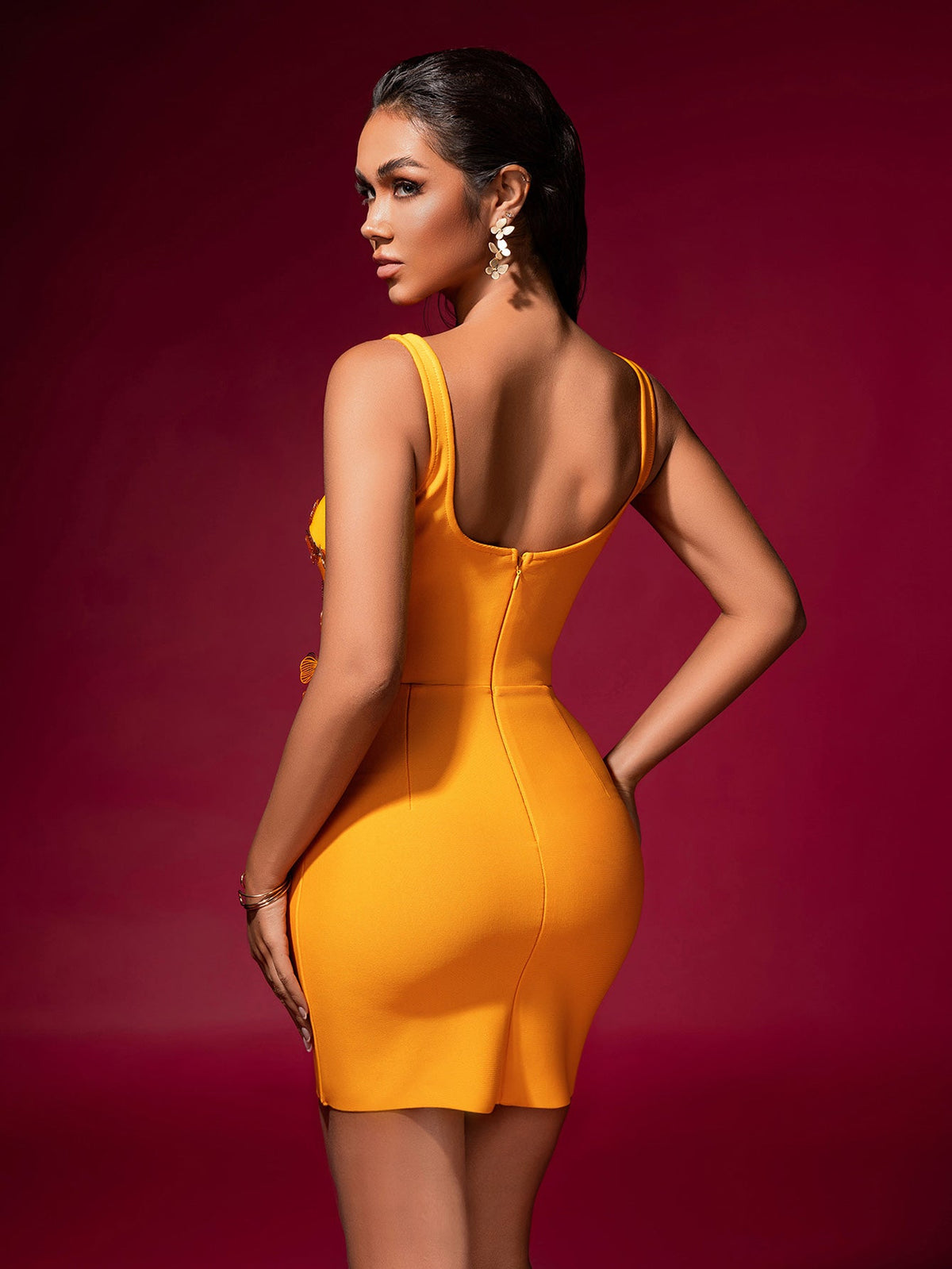 Butterfly Embellished Bandage Mini Dress, detail view