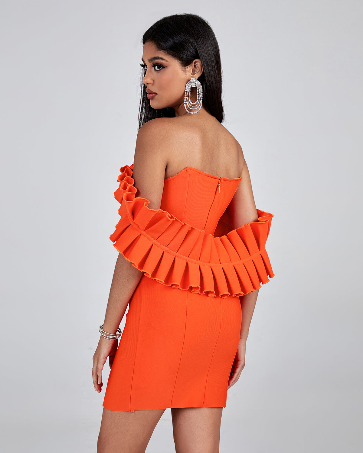 Off Shoulder Azo Mini Bandage Dress