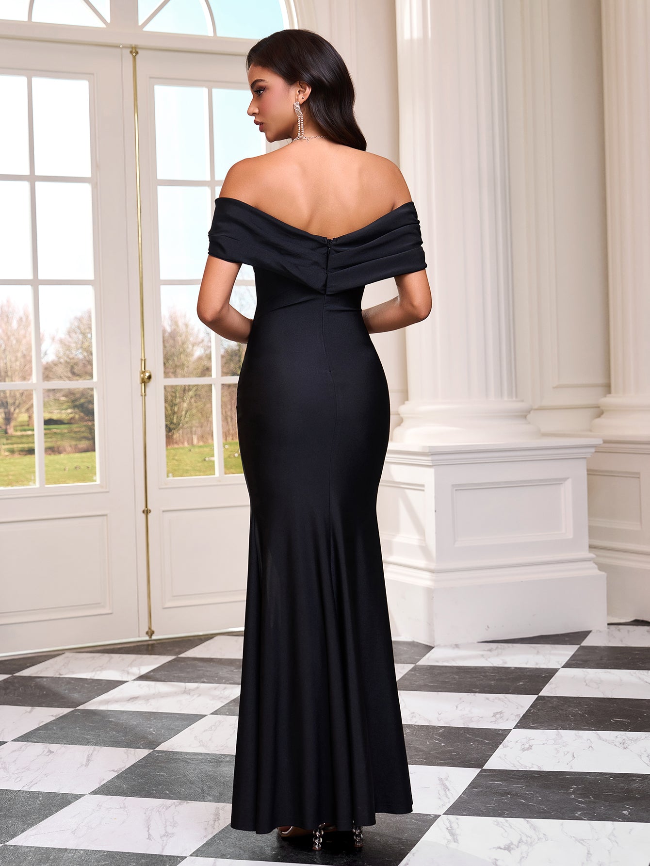 Off Shoulder Elegant Side Slit Dress