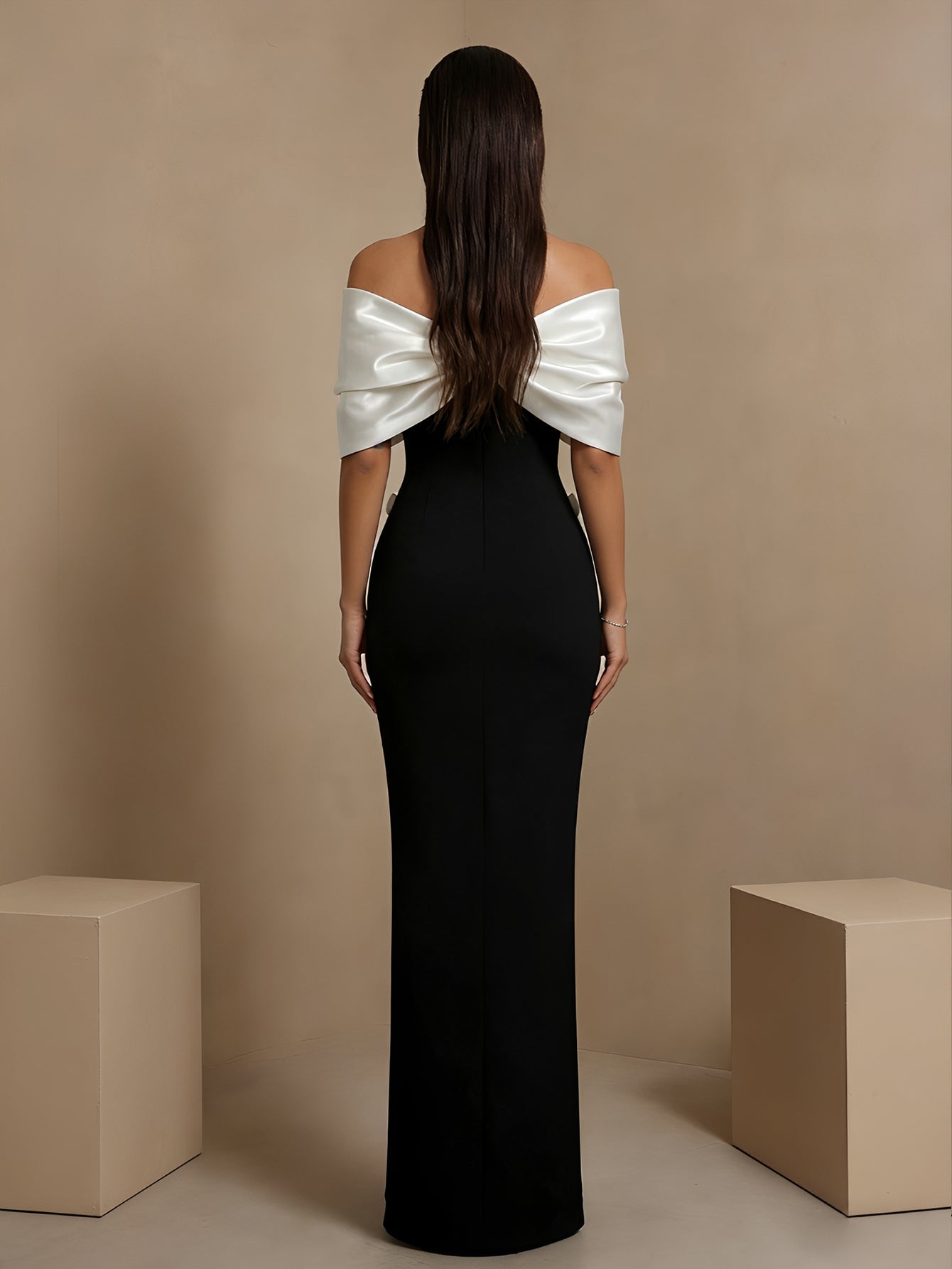 Off Shoulder White-Bowknots Bandage Dress