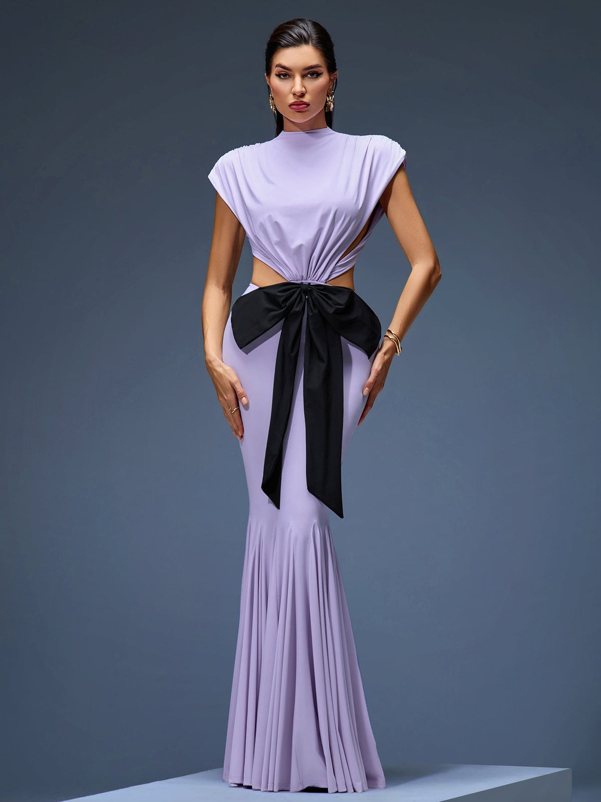 Open-Back Maxi Dress with Bow Detail, back detail view