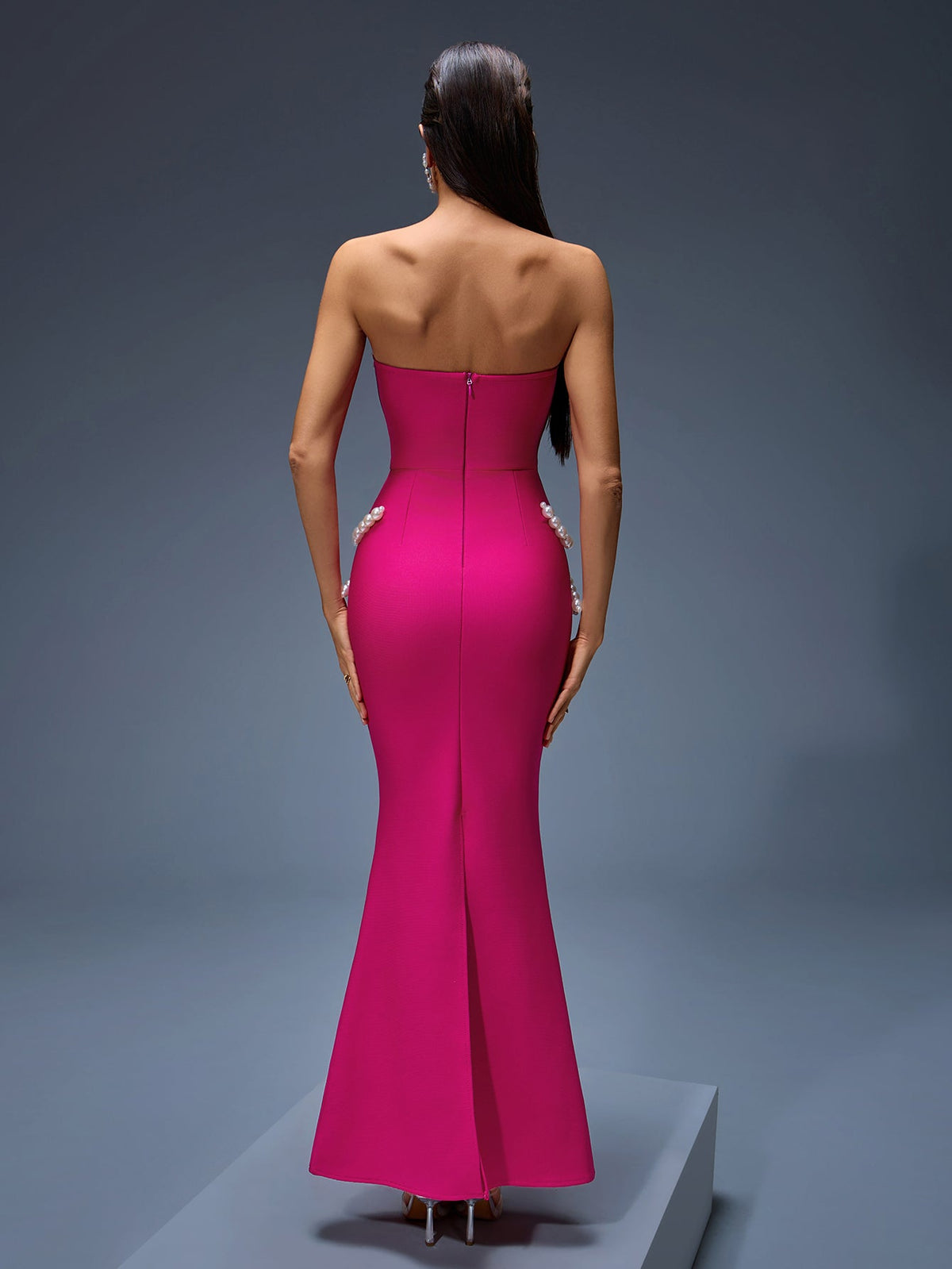 Pearl Embellished Bandage Maxi Dress, side view