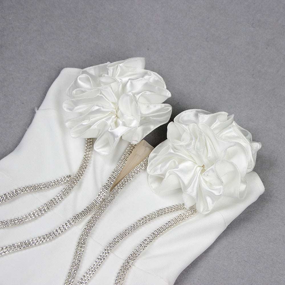 Flowers Corset Detail Maxi Mermaid Dress