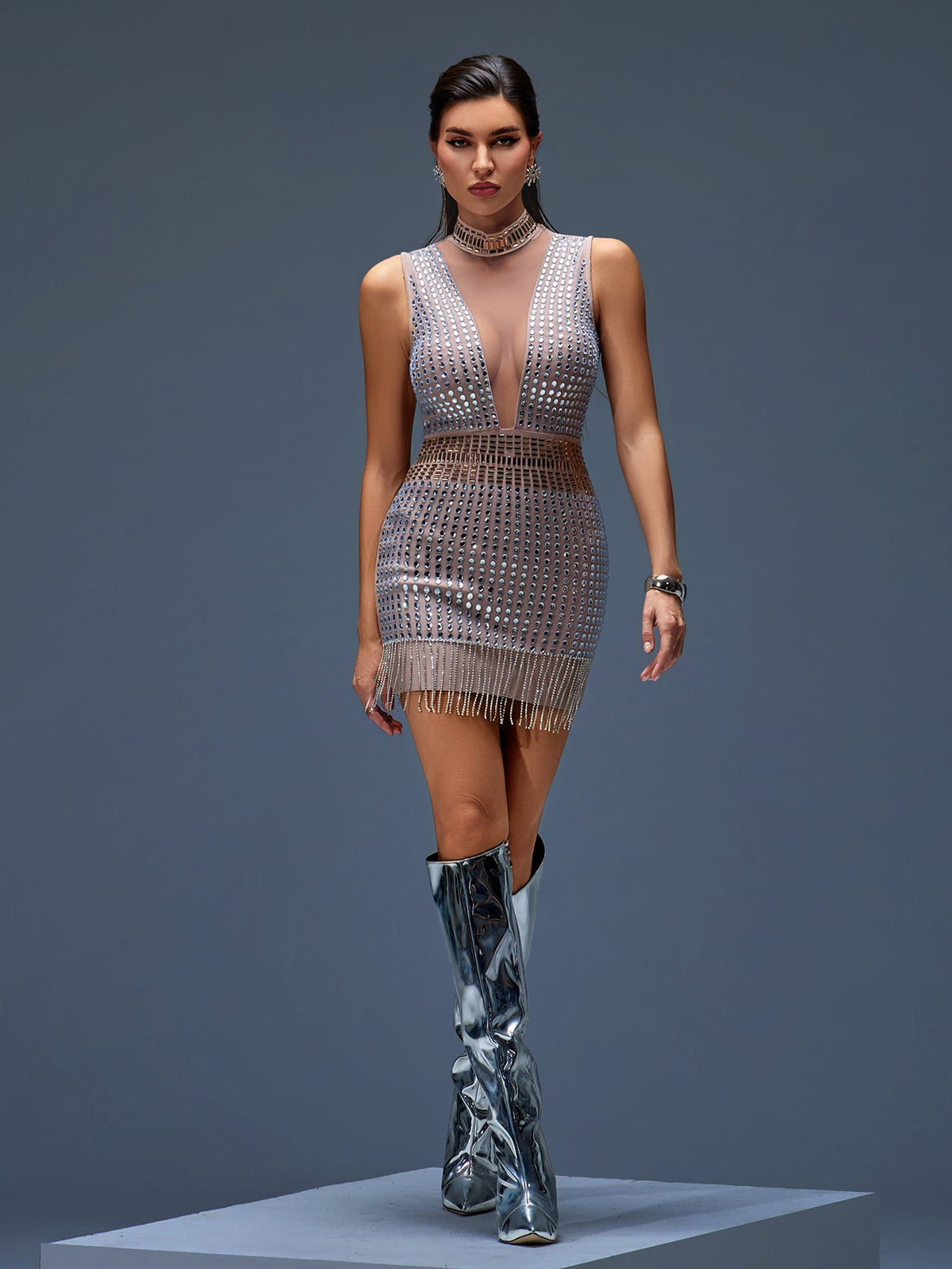 Bandage Mini Prom Dress, front view