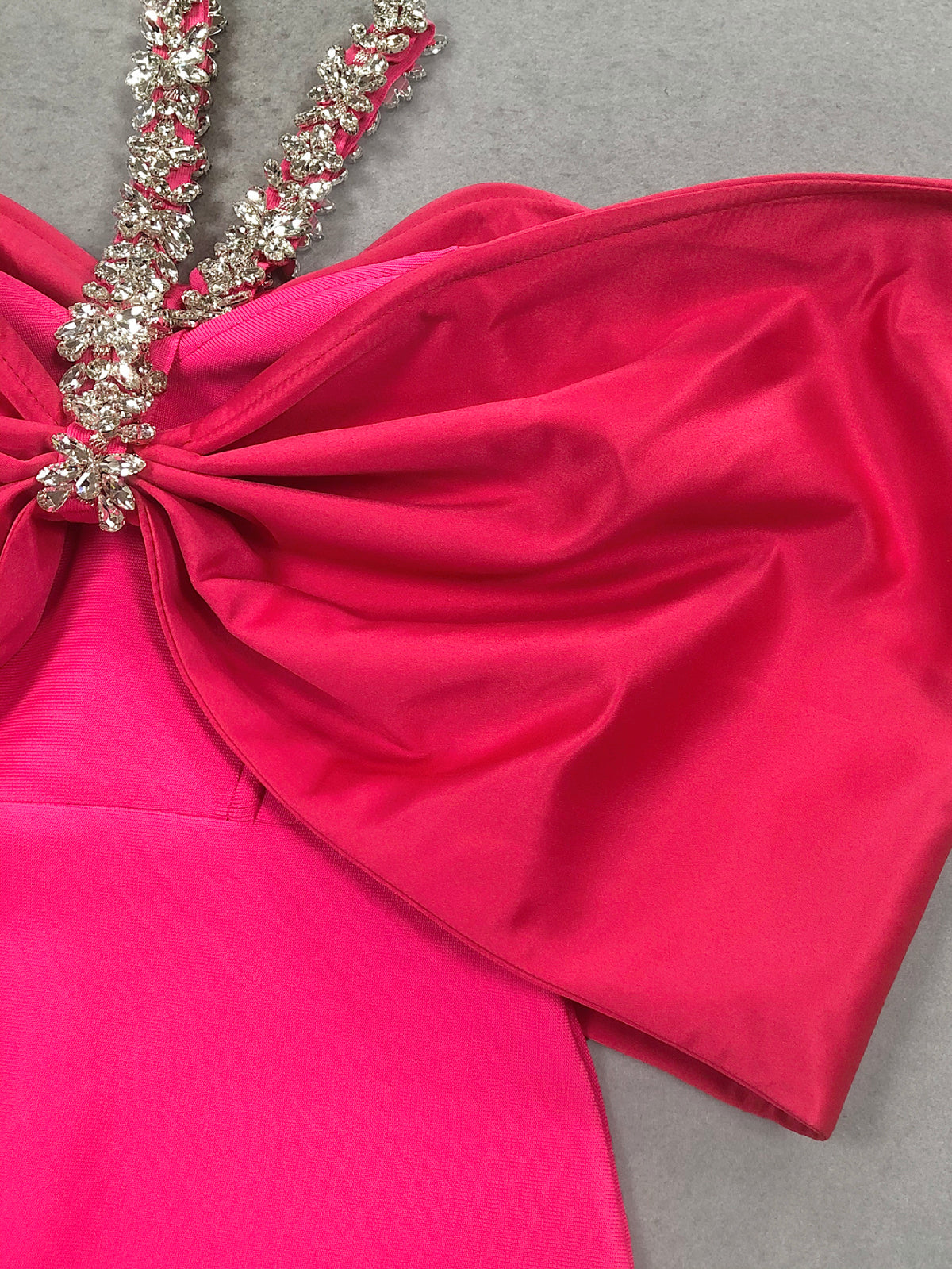 Crystal Halter-Neck Bandage Dress, back view