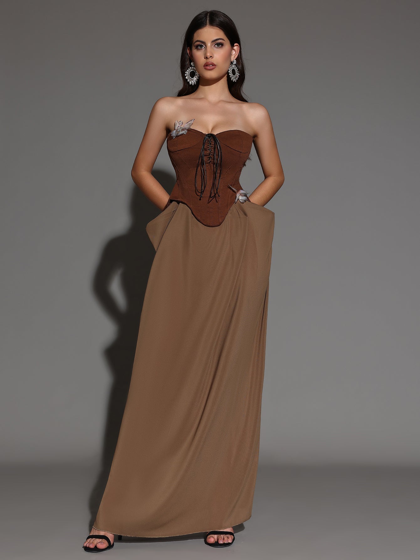 Kiona Bustier Top & Irregular Skirt Set