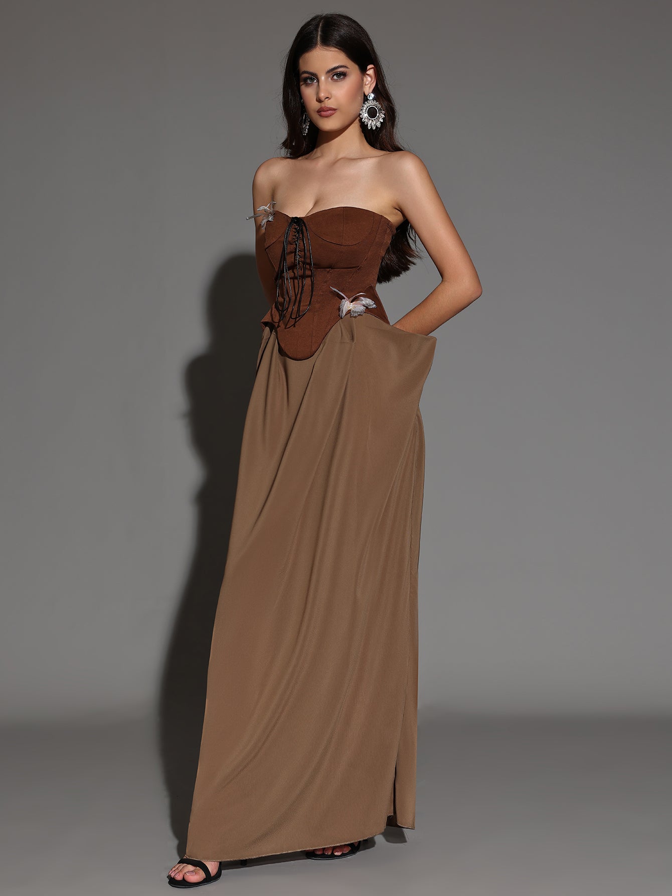 Kiona Bustier Top & Irregular Skirt Set