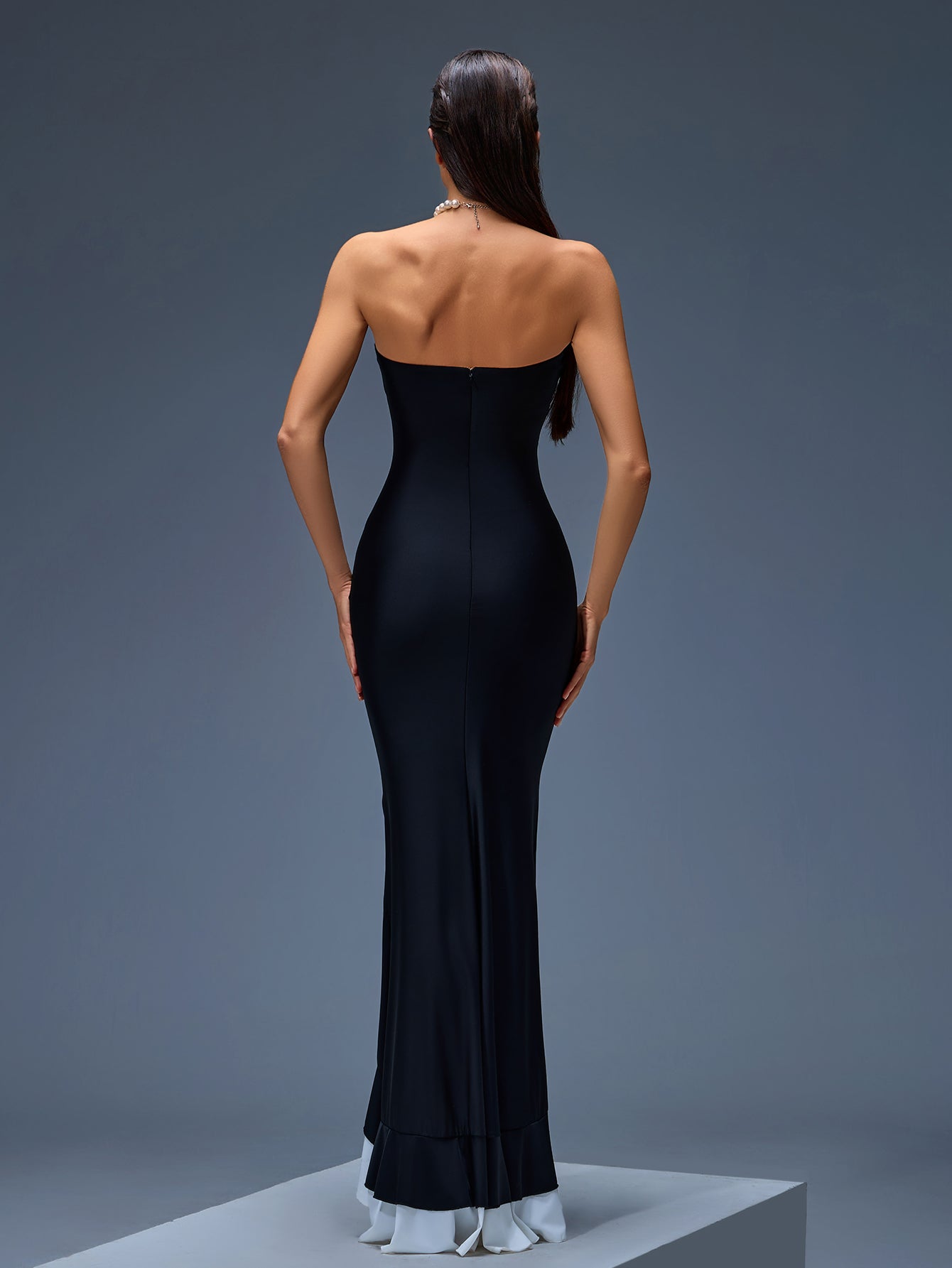 Strapless Ruched Mermaid Maxi Dress