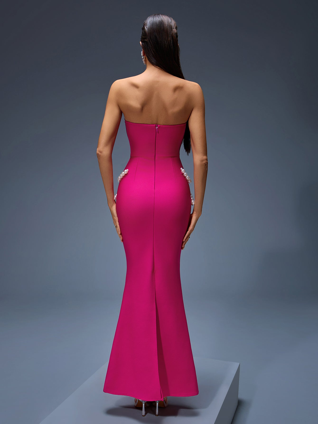 Pearl Embellished Bandage Maxi Dress