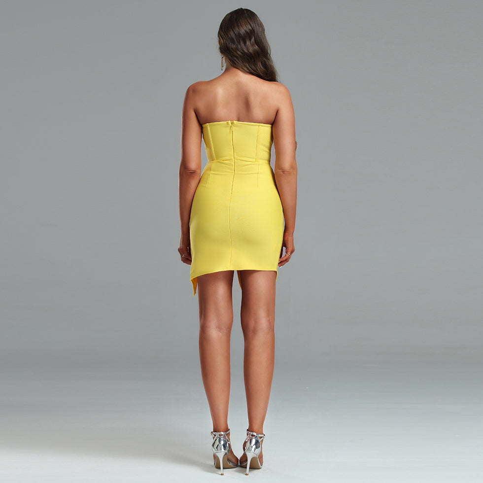 Strapless Mini Rhinestone Bandage Dress