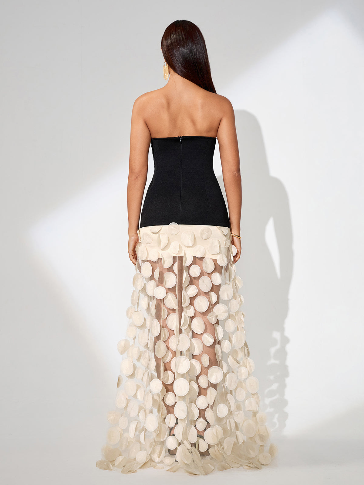 Polka Dot Spliced Maxi Dress