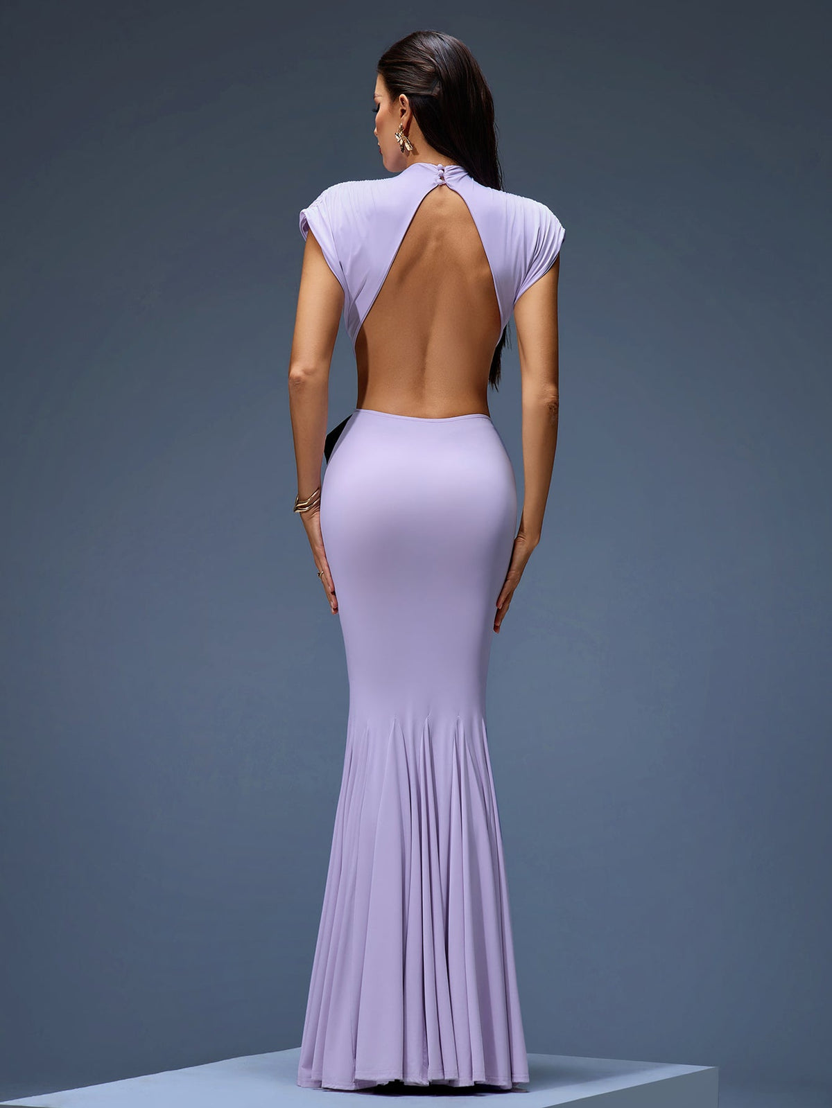 Open-Back Maxi Dress with Bow Detail, side view