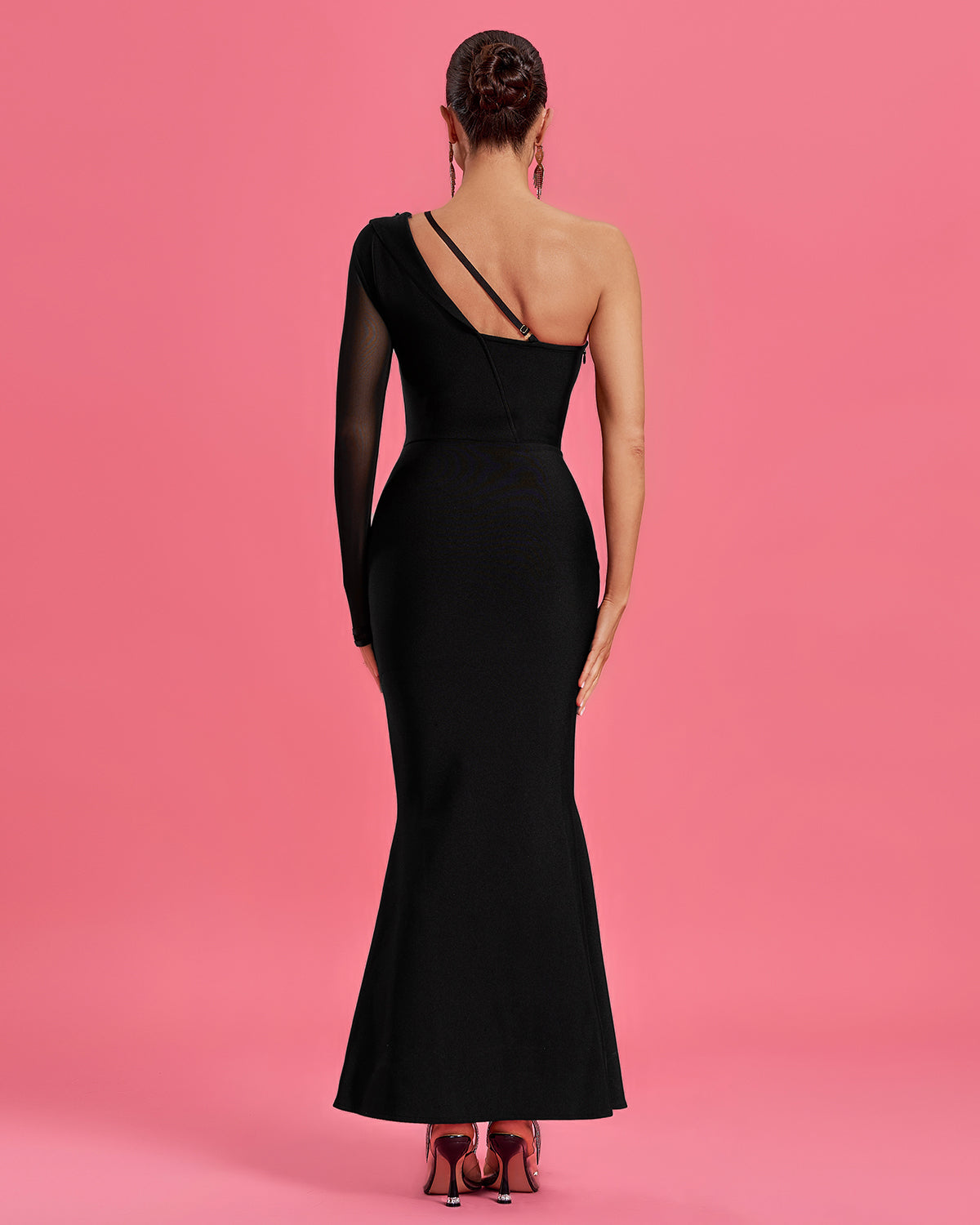 One-sleeve Bandage Mermaid Maxi Dress