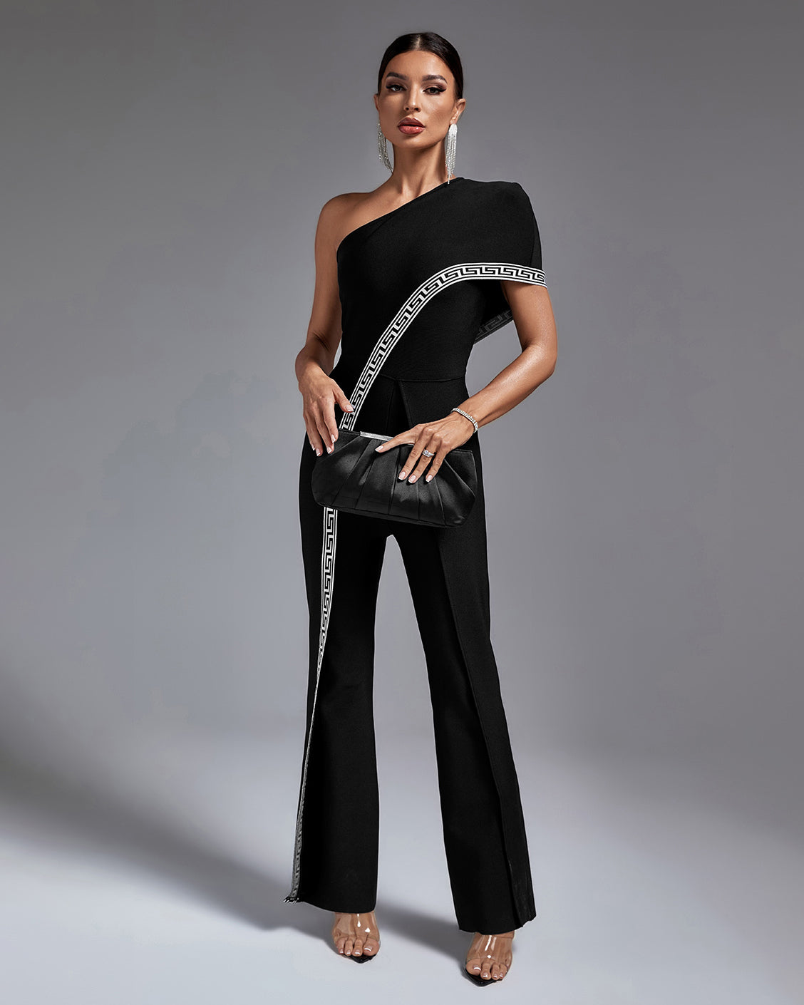 Elegant Goddess One Shoulder Bandage Jumpsuit